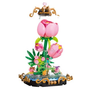 Klocki Konstrukcyjne Wieczna Róża W Kopule Kompozycja 257 el. LEAN Toys