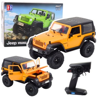 Auto Terenowe Zdalnie Sterowane RC Jeep Wrangler Rock Crawler Pomarańczowy 1:14 Double E